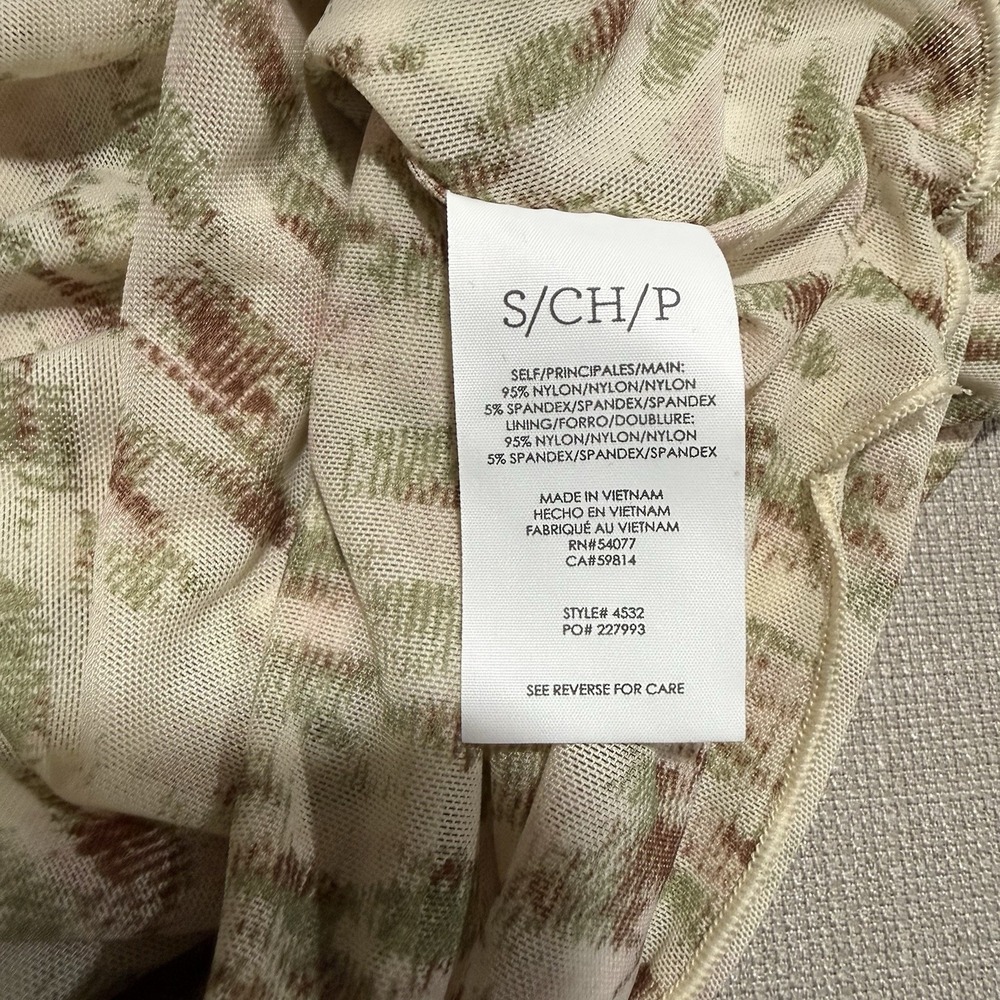 CAbi Dapple Forest Fairy Mesh Flutter Sleeve Ruched Blouse Top Small Whimsigoth - Picture 4 of 7